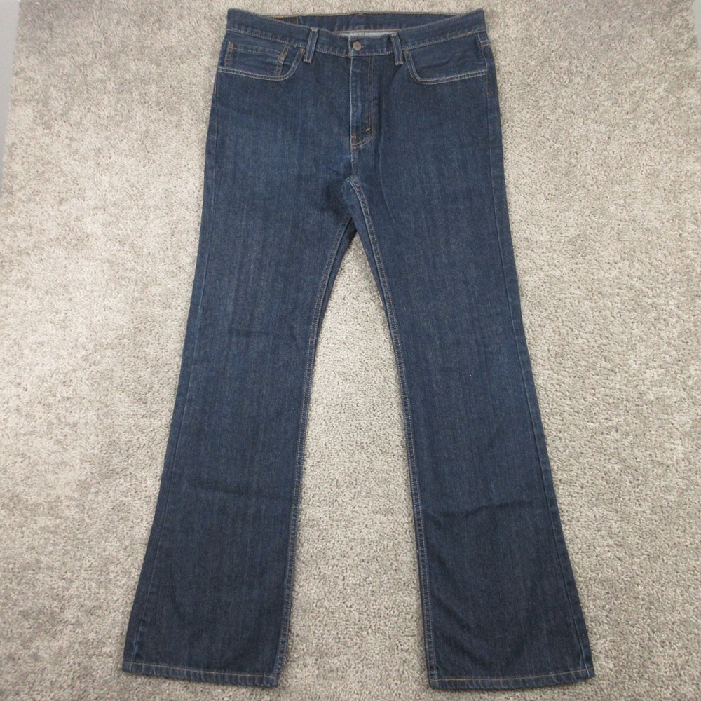 Levis Jeans Mens 36x34 Blue 527 Slim Bootcut Western Cowboy Dark Wash Denim Pant